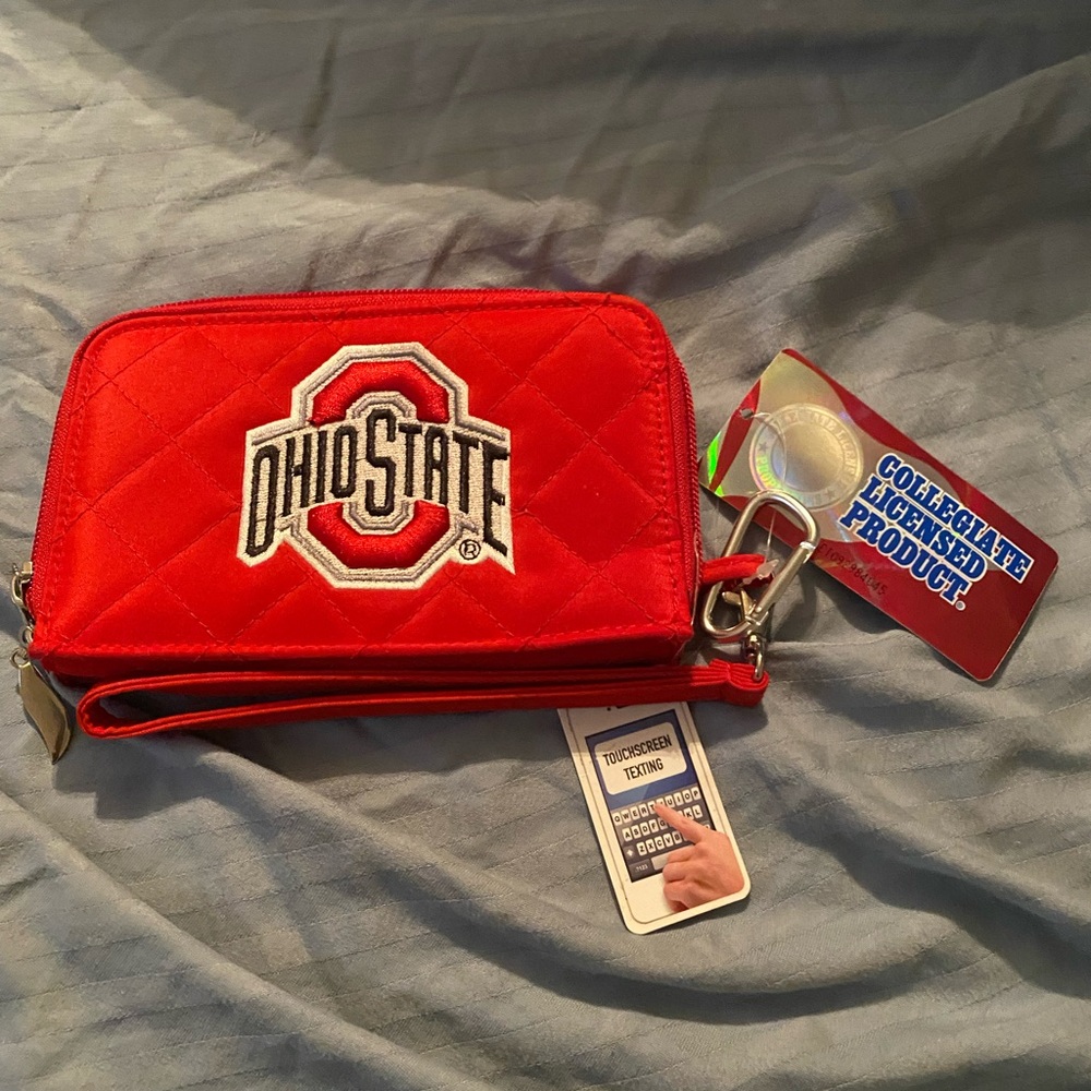 Ohio State Red Quilted Wristlet NWT Little Earth Productions phone case